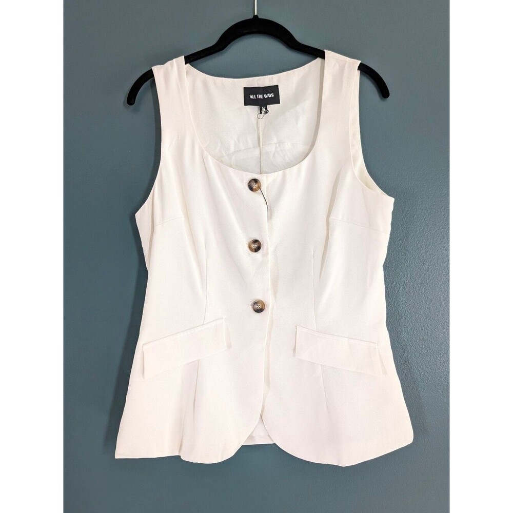 All The Ways New white vest sleeveless top